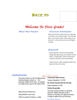 Back To School Newsletter Ideas
