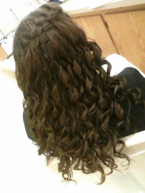 Curly Waterfall Braid Tumblr