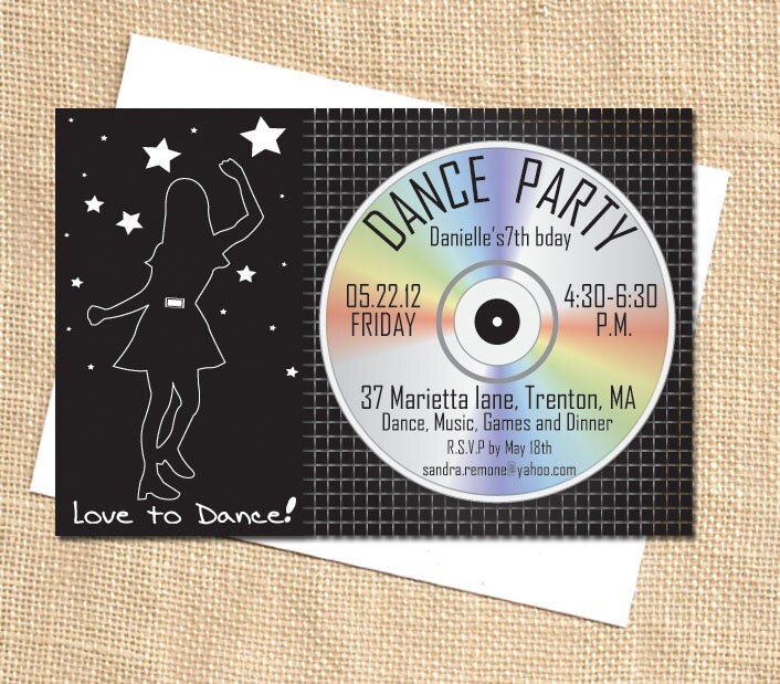 Dance Party Invitations For Kids