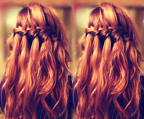 Double Waterfall Braid With Curls