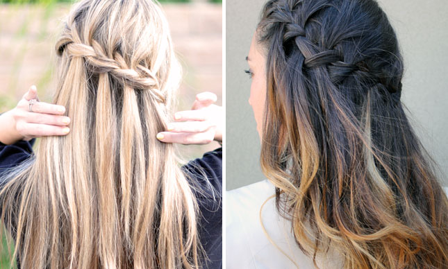 Double Waterfall Braid With Curls