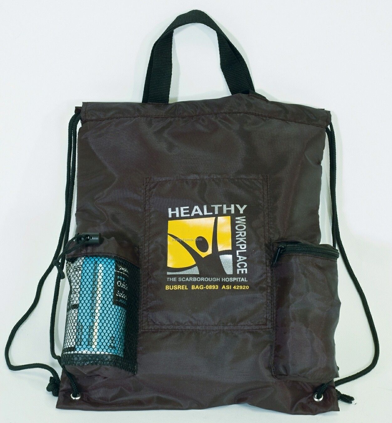 Drawstring Backpack With Water Bottle Holder
