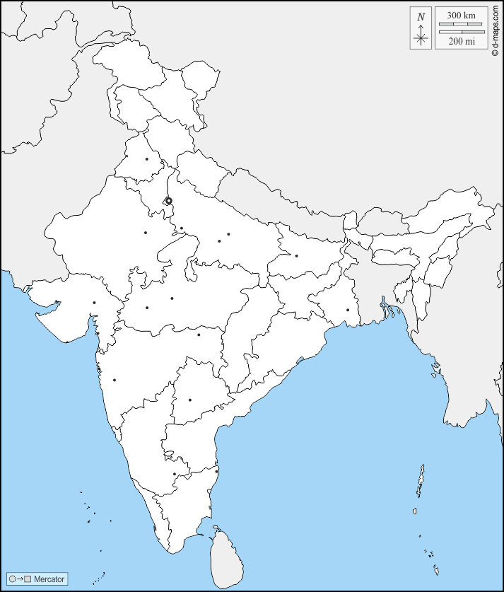 India Map Outline Blank