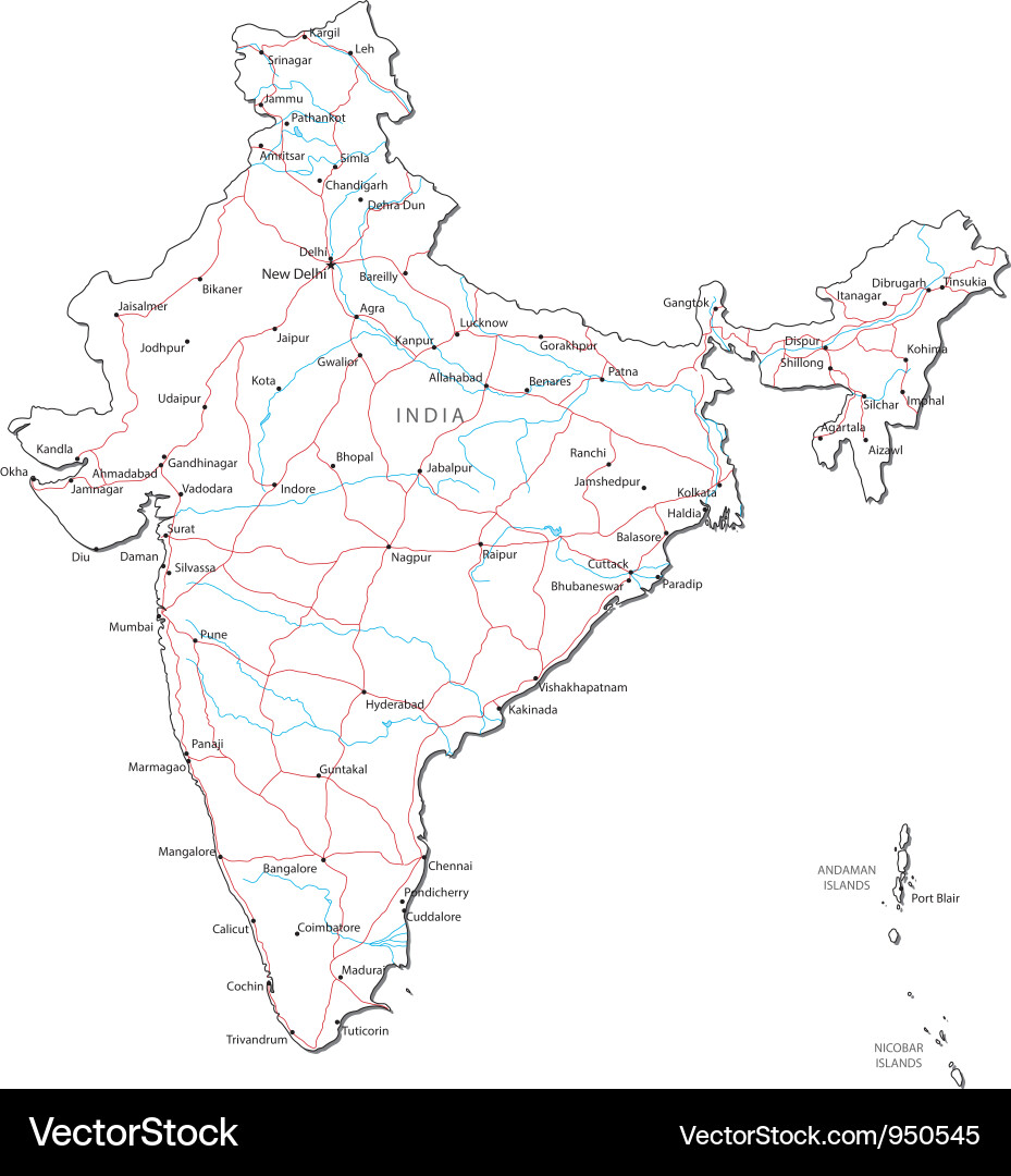 India Map Outline Vector Free Download