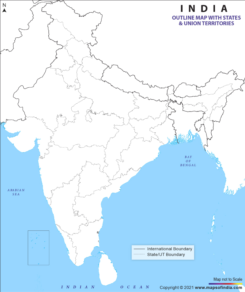 India Map Political Outline