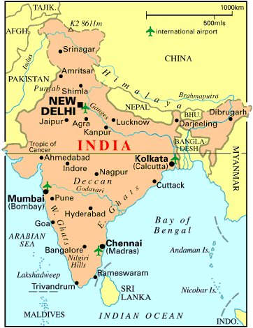 India Map Political With Cities