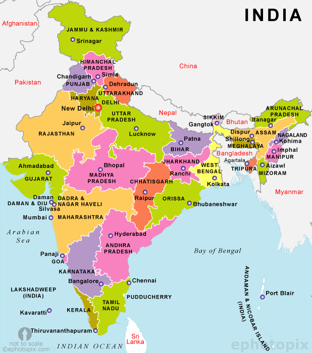 India Map State Wise Capital