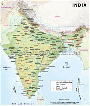 India Map With States And Capitals And Cities