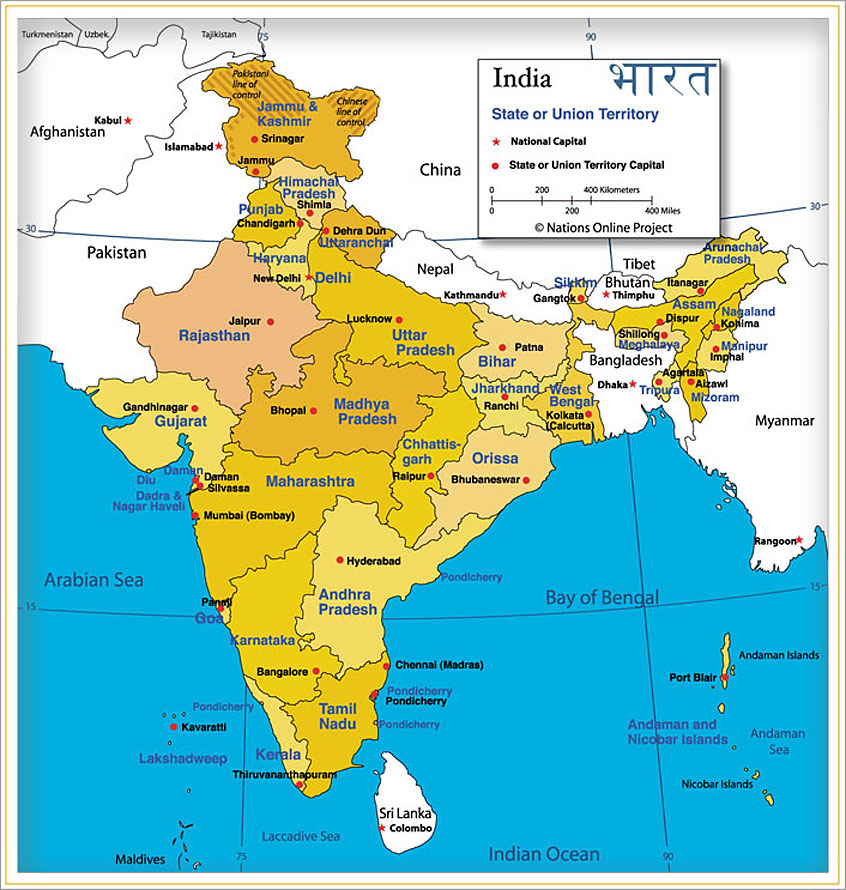 India Map With States Blank