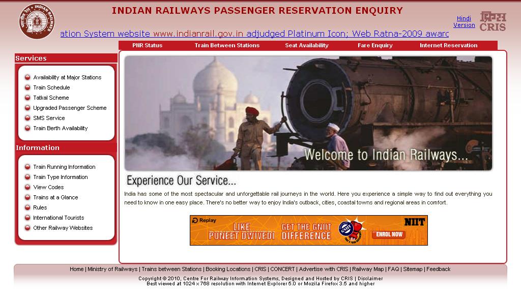 Indian Railways Reservation Availability Seats