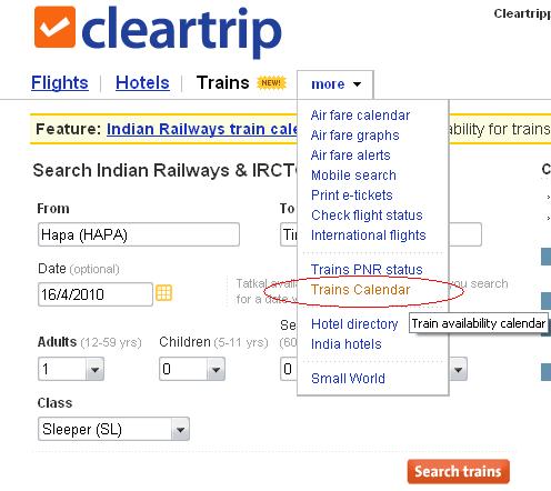Indian Railways Reservation Availability Status