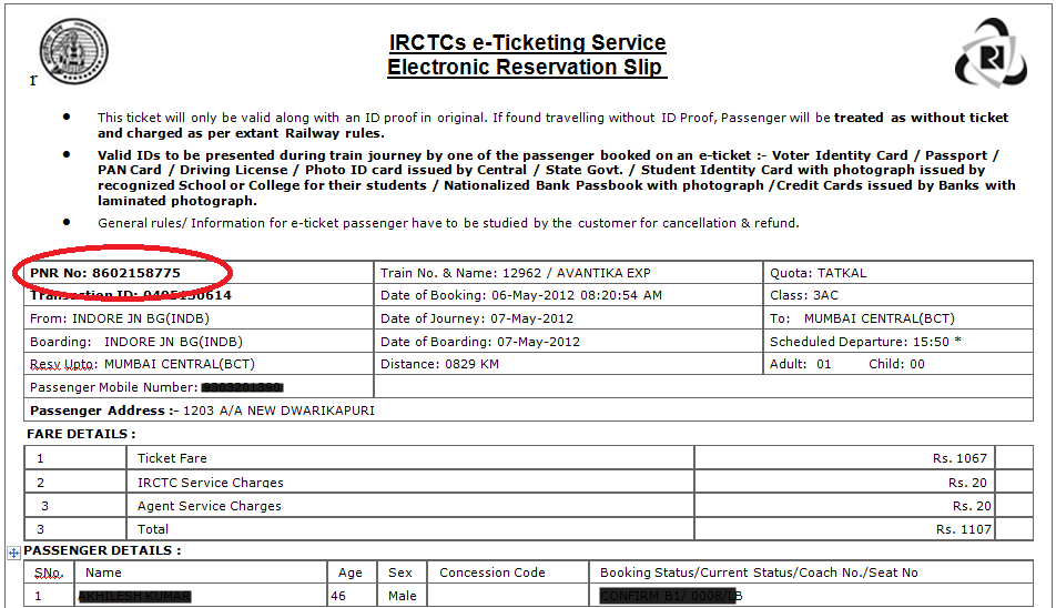 Indian Railways Reservation Status Check