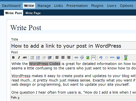 Menu Bar Wordpress