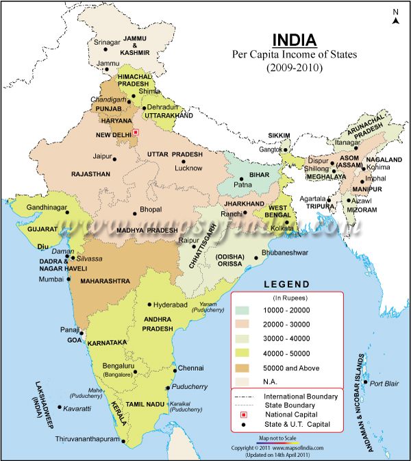 North India Map State Wise