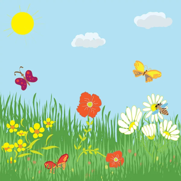 Pictures Of Flowers And Butterflies Cartoons