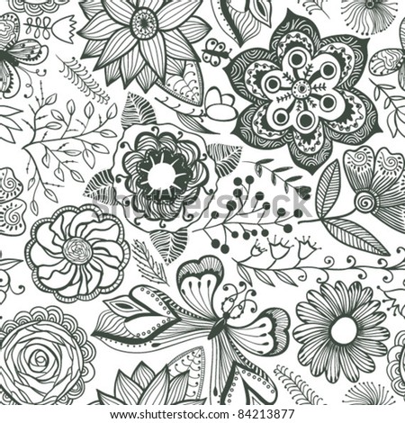Pictures Of Flowers And Butterflies To Colour In
