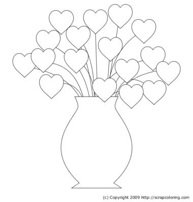Pictures Of Flowers And Hearts To Color
