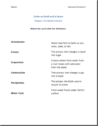 Printable Water Cycle Worksheets For Kids