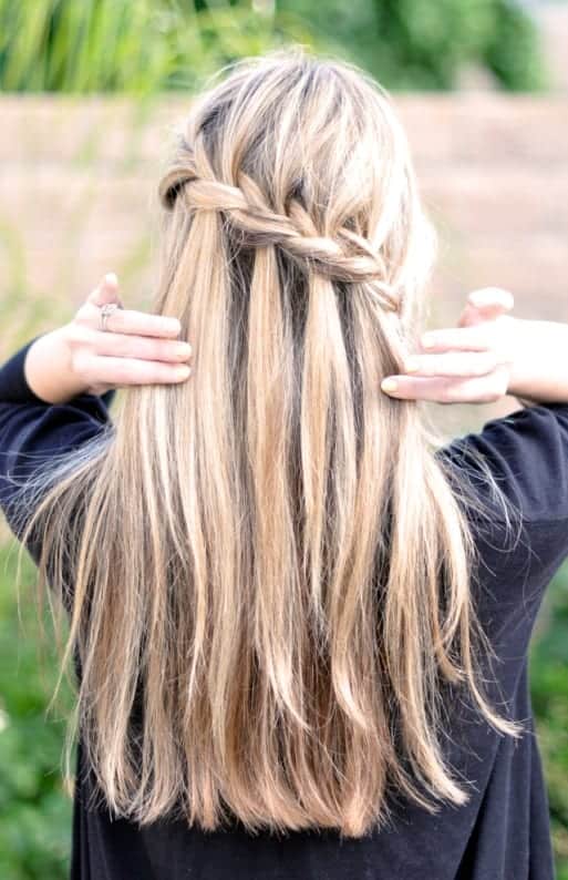 Waterfall Braid With Curls Instructions