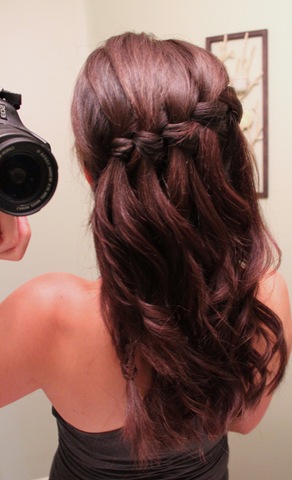 Waterfall Braid With Curls To The Side