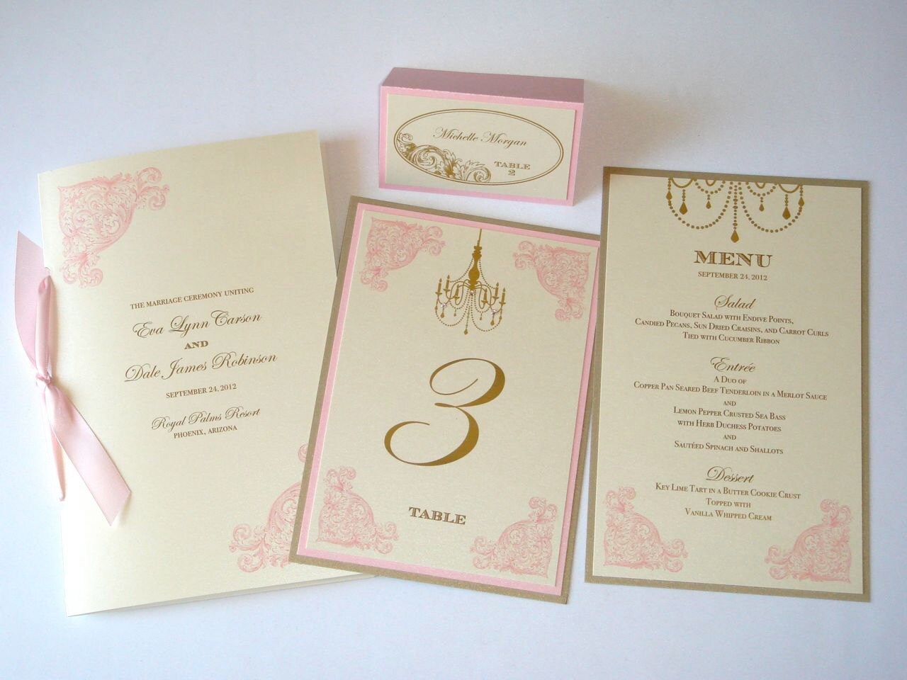 Wedding Menu Card Samples