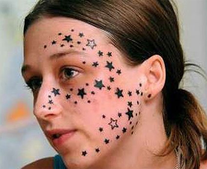 Woman Face Tattoo Designs