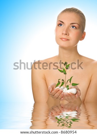 Woman Standing In Water