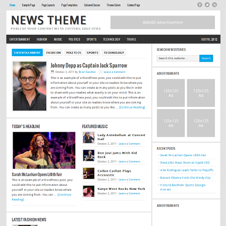 Wordpress Themes News Magazine