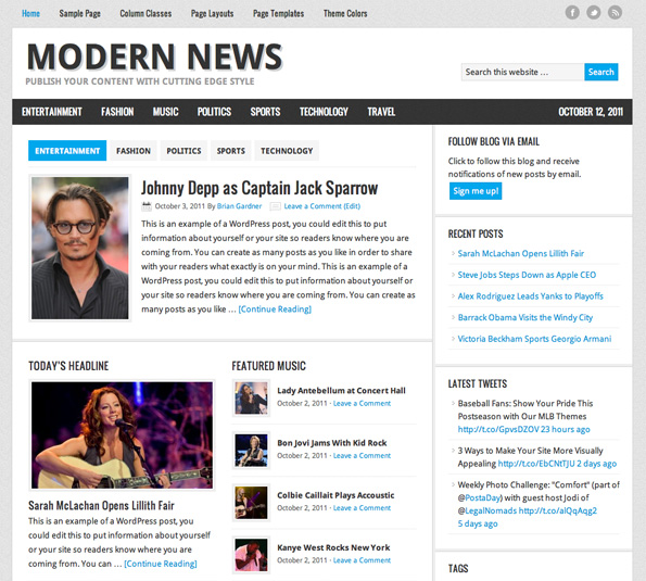 Wordpress Themes News Site
